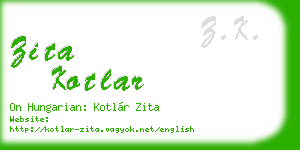 zita kotlar business card