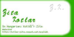 zita kotlar business card